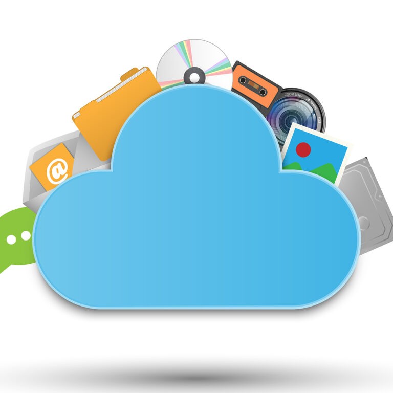 Cloud storage system technology concept, data backup concept, ve